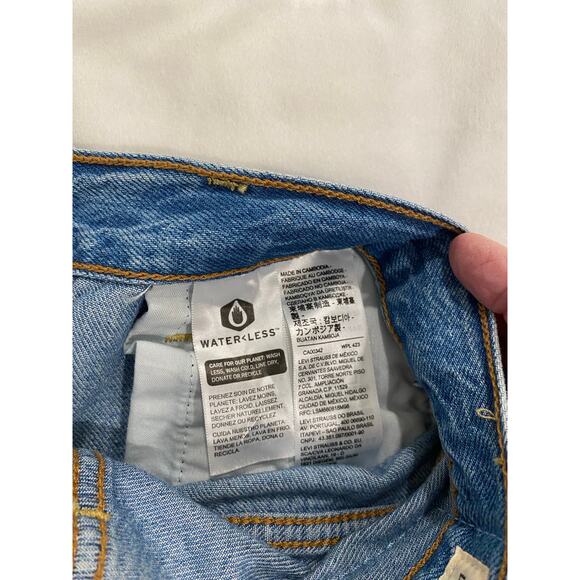 Levi's Premium Denim Ribcage High Waisted Straight Ankle Jeans Blue Women's 24 - Picture 5 of 7